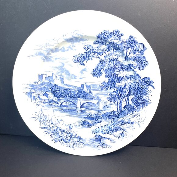 Set 6 Vintage Wedgwood & Co. Countryside Blue Transferware Dinner Plate England - Picture 3 of 9